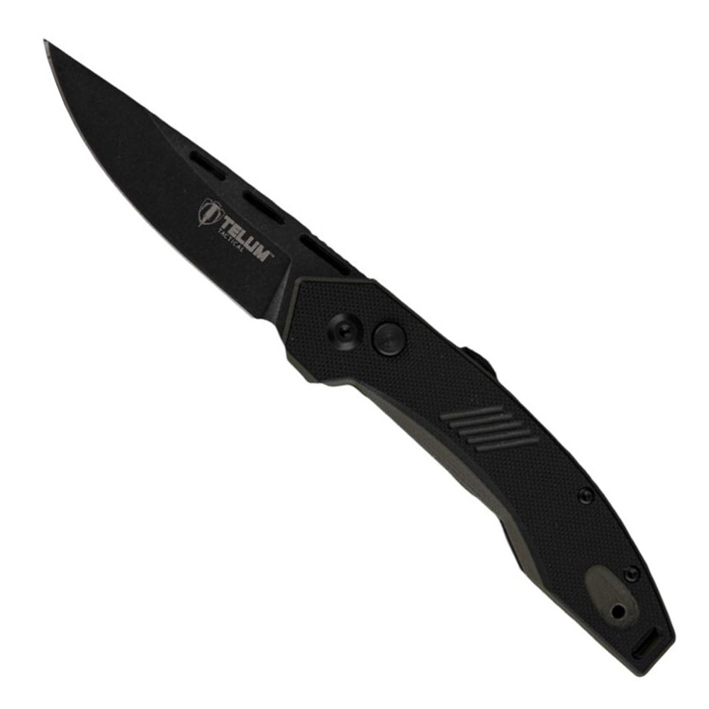 Telum Tactical Knife Incinerator OD Green/Black Automatic 3.5in S35V Blade