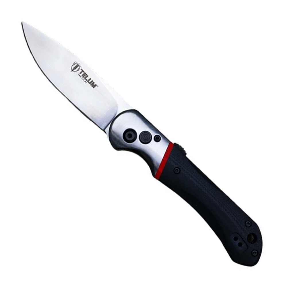 Telum Tactical Tremor Folding Knife Drop Point, Black - TT3093