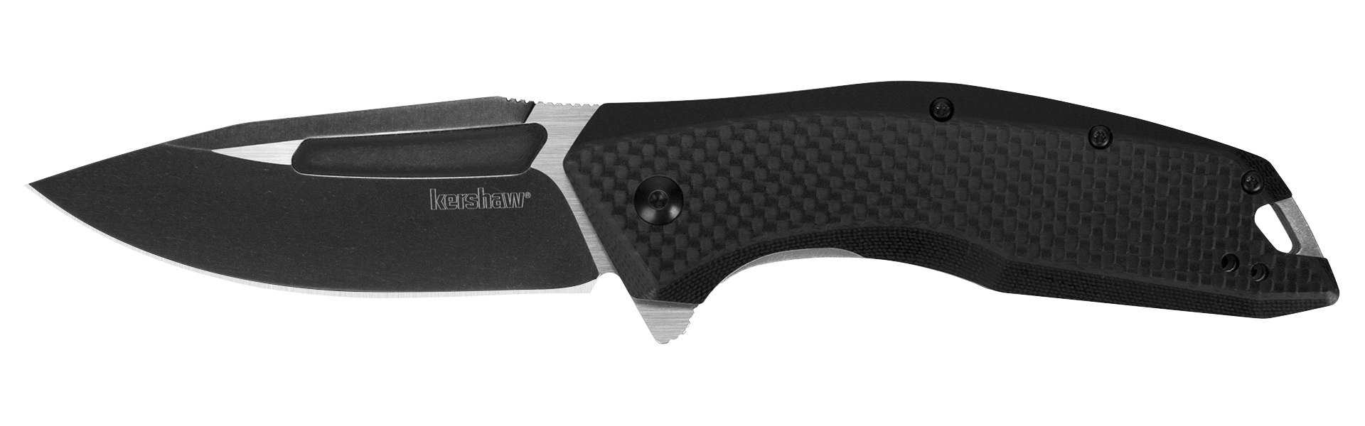 Kershaw Flourish Assisted/Folding Knife Drop Point, Black - Kershaw