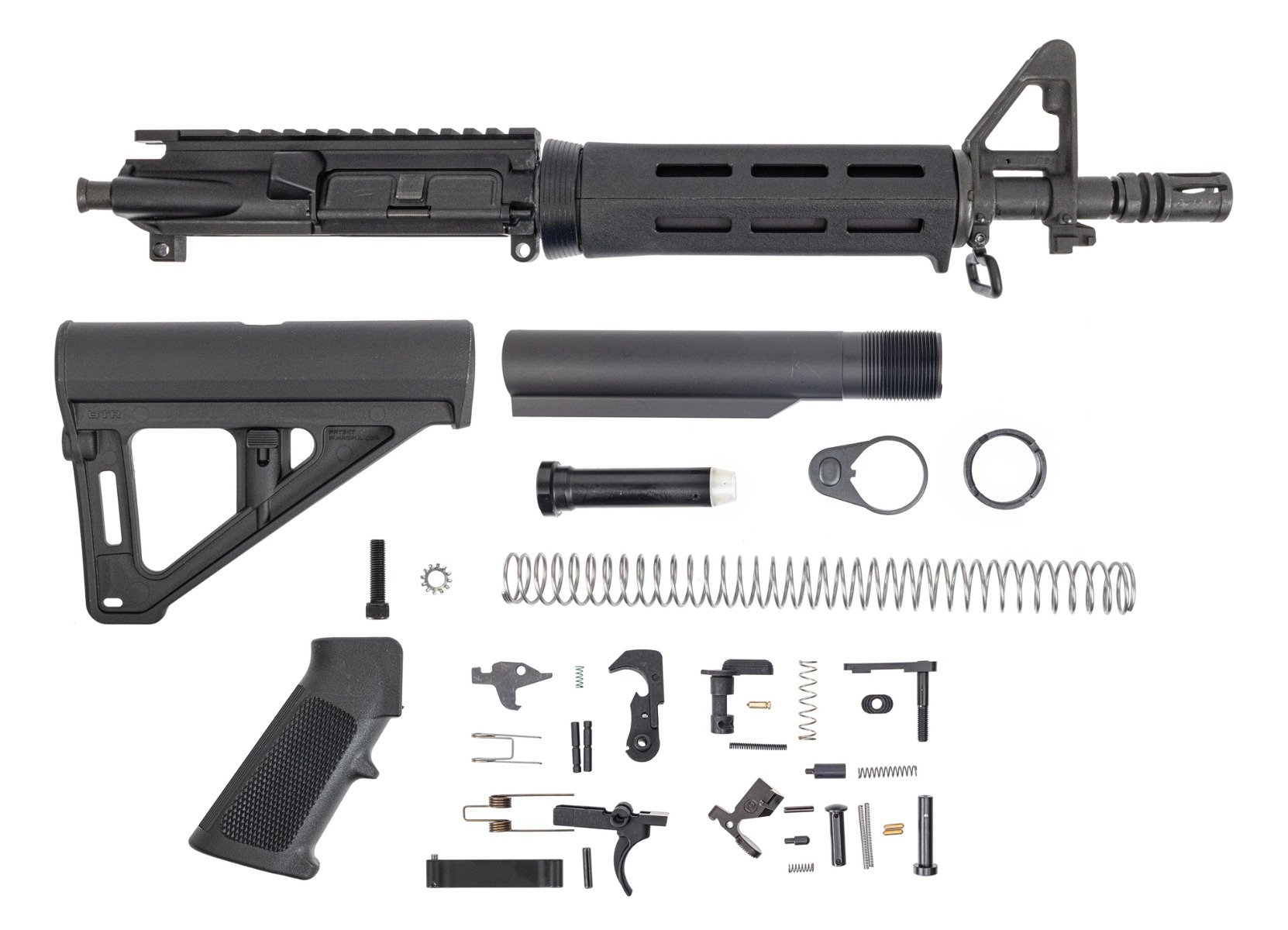 PSA 10.5" Phosphate Carbine-Length 5.56 NATO B5 MLOK BTR Pistol Kit, Black - No BCG or CH - Palmetto State Armory