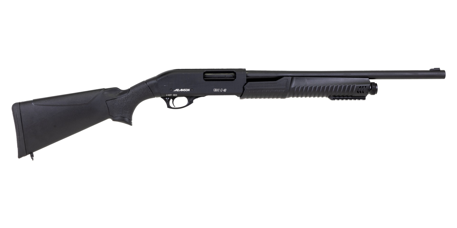 Adamson 18.5" 12ga 5rd Pump Action Shotgun, Black - Giray G-40 12B - Adamson