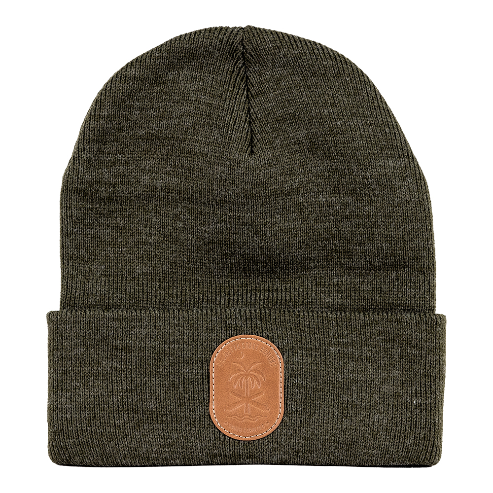 PSA Acrylic Beanie w/ Patch, Olive Heather