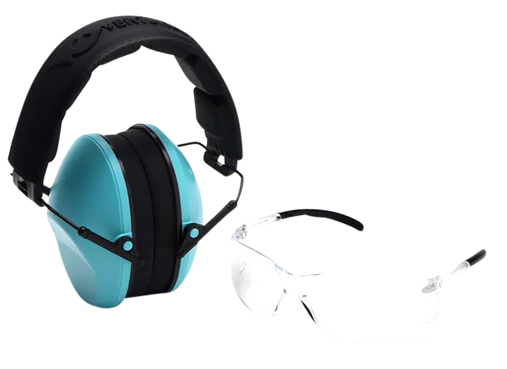 Venture Gear 24 dB Low-Profile Earmuffs and Eyewear Combo Kit, Powder Blue/Clear - VGCOMBO410 - Venture Gear