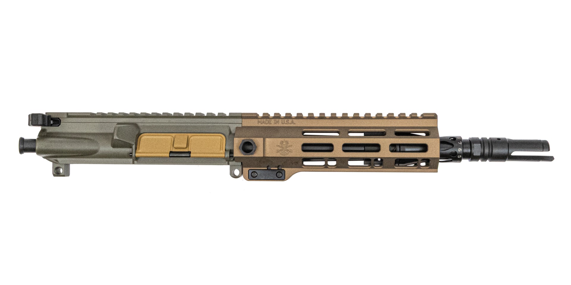 PSA "Sabre" Forged 8.5" Nitride .300 Black out Moss Green Upper, RAL 8000 D/C. and Burnt Bronze Rail - Palmetto State Armory