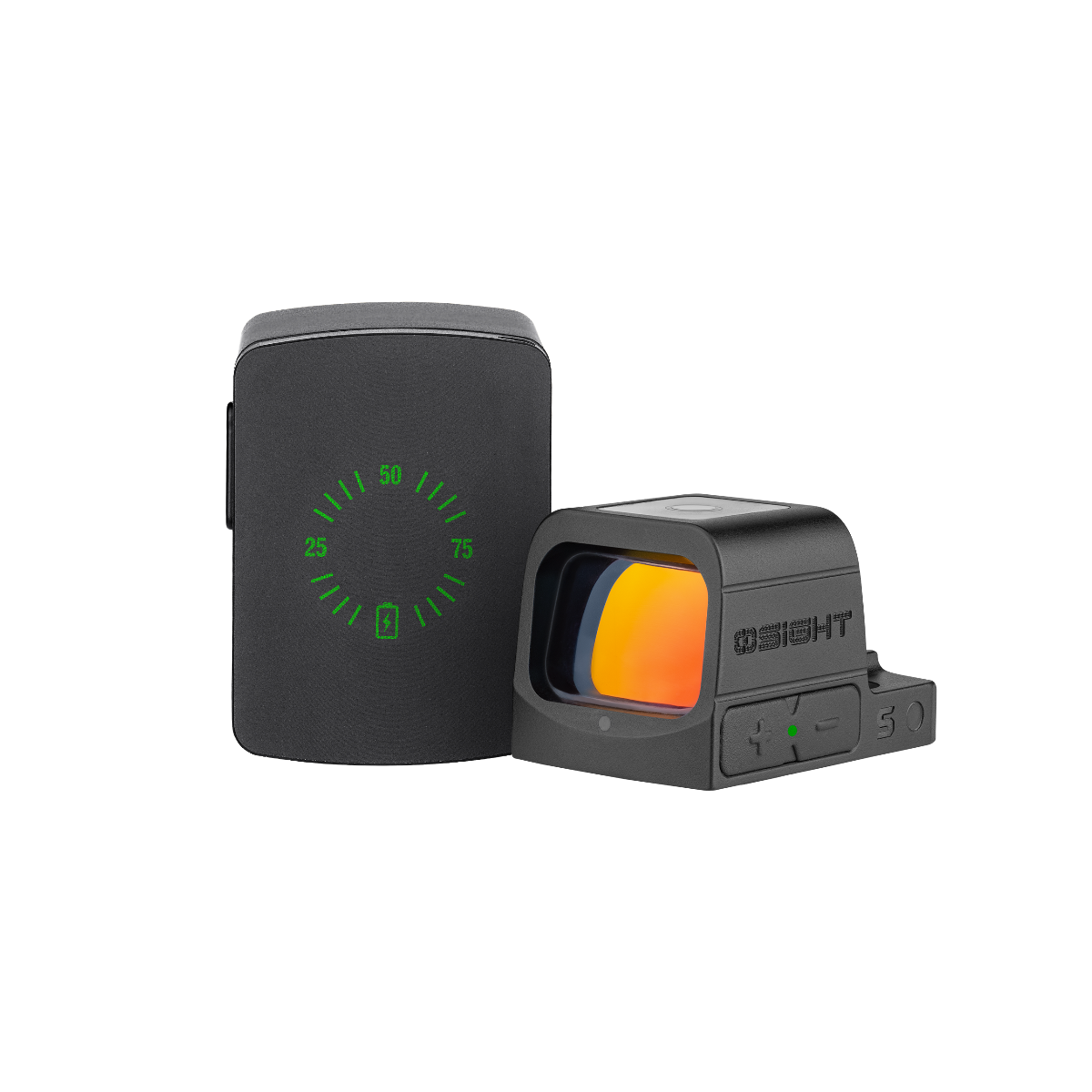 Osight S, 2MOA Dot + 32MOA Circle Red Dot Sight with Charging Cover, Black