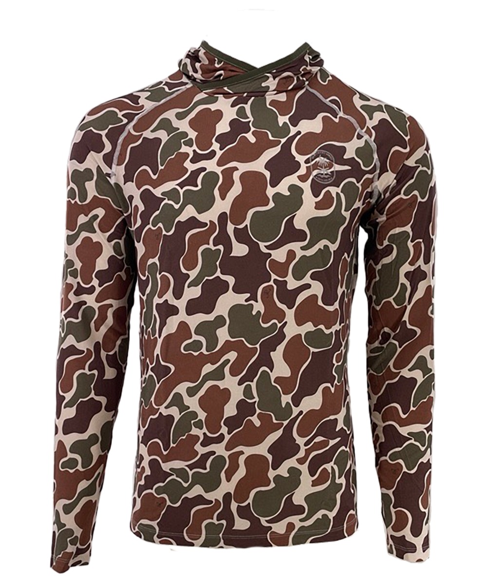 PSA Performance Hoodie with Logo, Vintage Marsh Camo - Medium