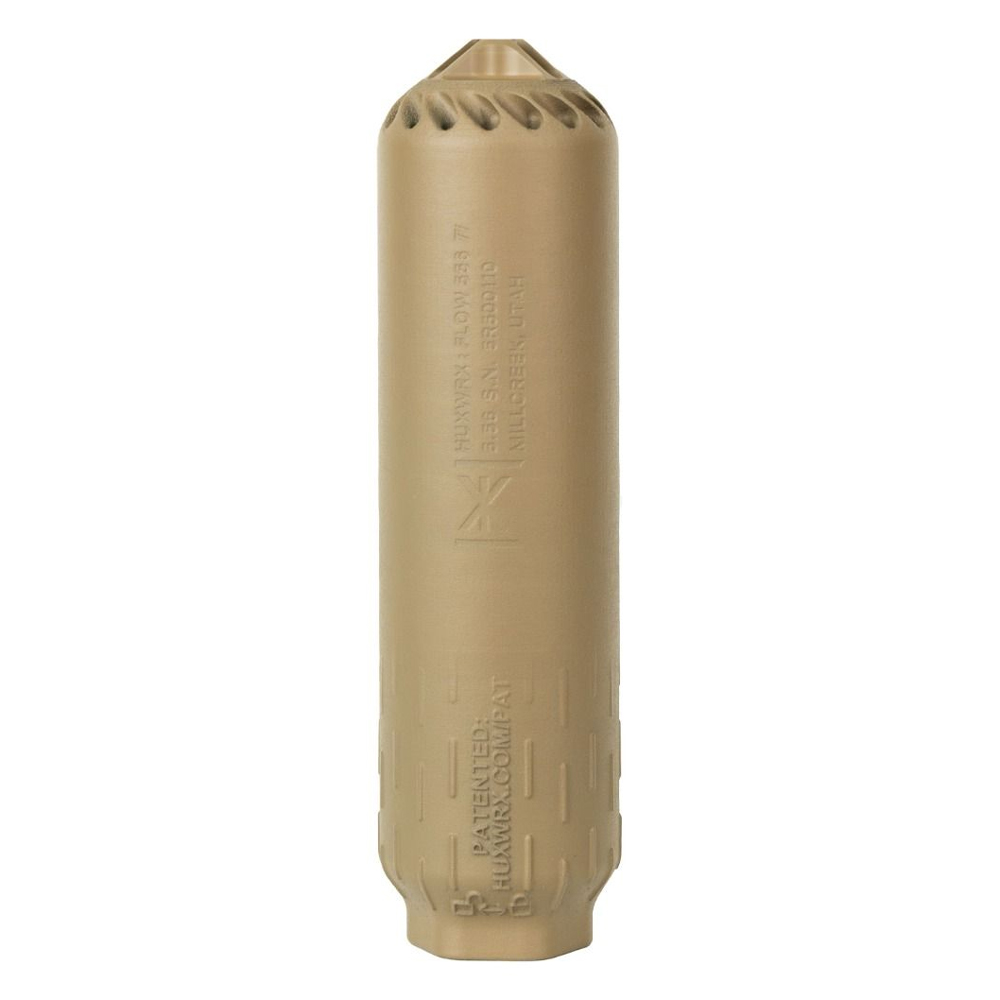 Huxwrx Flow 556 Ti Rifle Suppressor - FDE - Huxwrx Safety Company