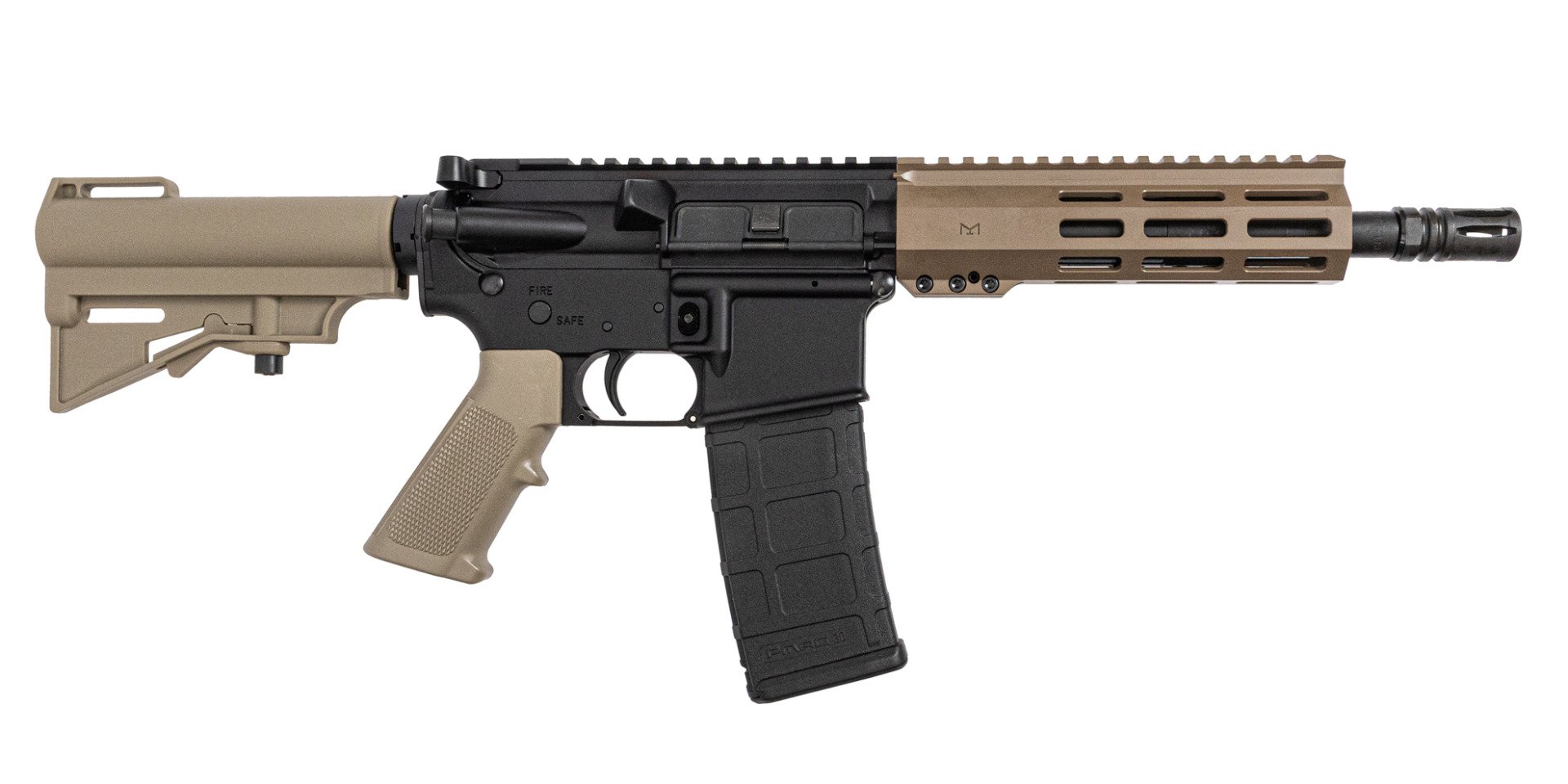 PSA 8.5" 300 Blackout Phos 7" Lightweight Hex M-Lok Classic Stealth HAR-15 Pistol, FDE - Palmetto State Armory