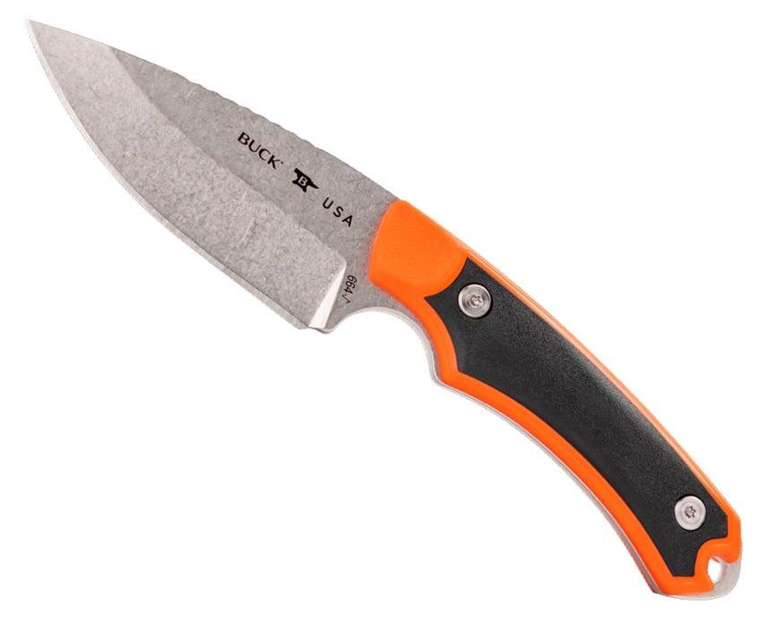 Buck Alpha Hunter Select Fixed Blade Drop Point Knife, Orange - 0664ORS-C