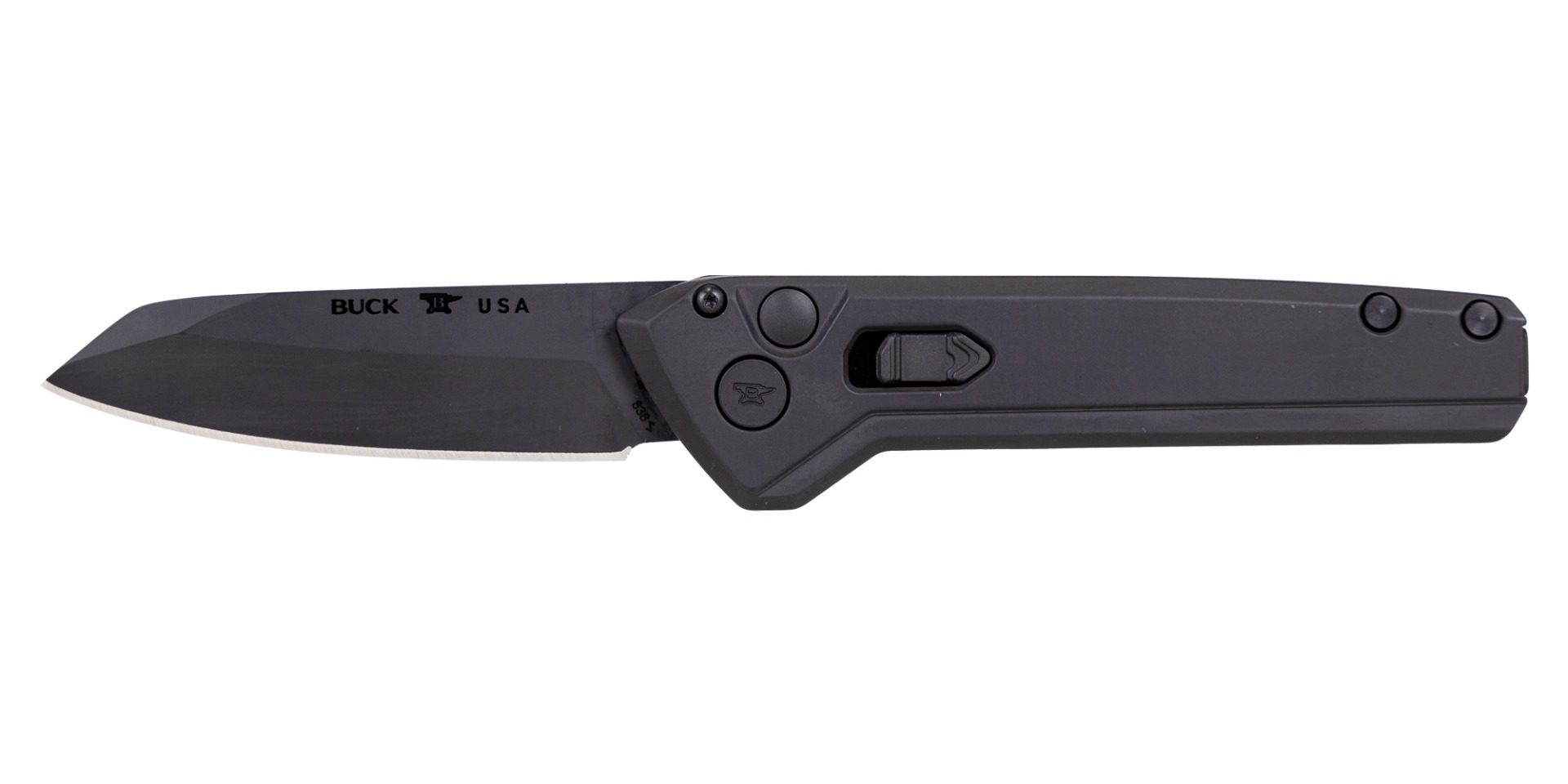 Buck Deploy Auto Folding Wharncliffe Knife, Blackout - 0838BKS1-B