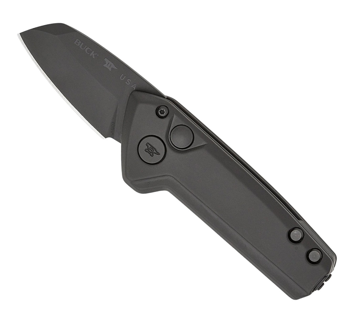 Buck Knives Buck Mini Deploy Auto Folding Wharncliffe Knife, Blackout - 0839BKS1-B