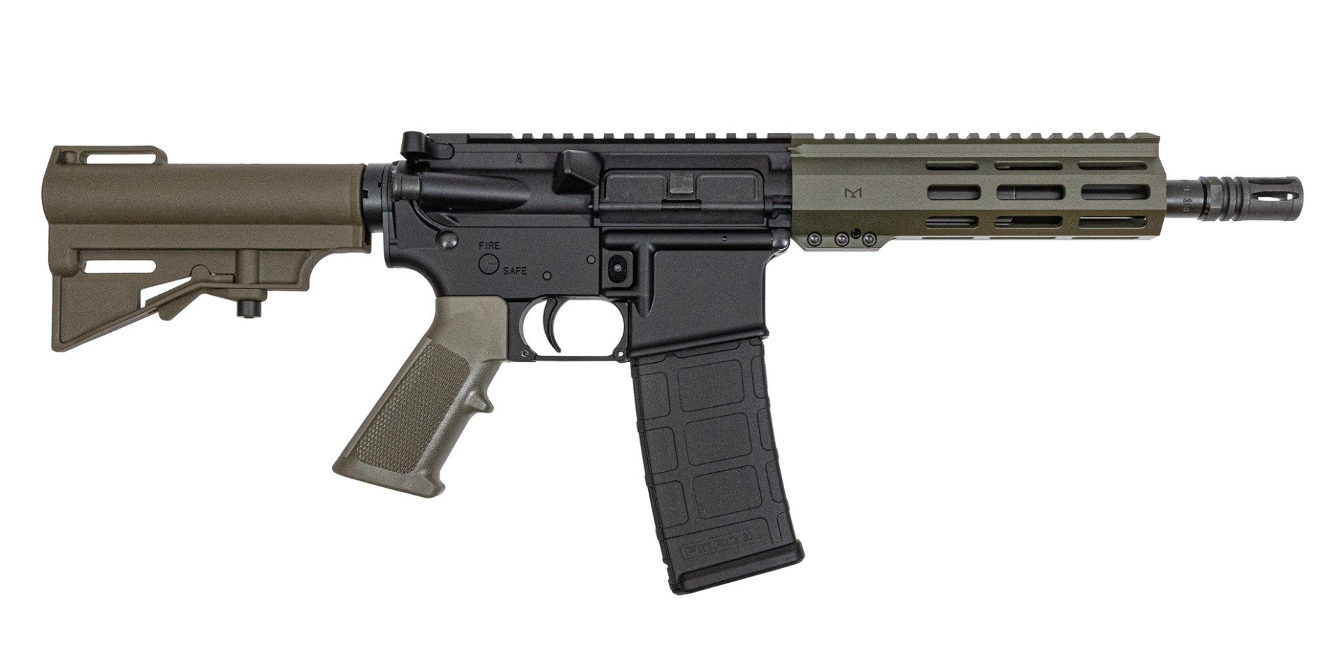 PSA 8.5" 300 Blackout Phos 7" Lightweight Hex M-Lok Classic HAR-15 Pistol, ODG - Palmetto State Armory