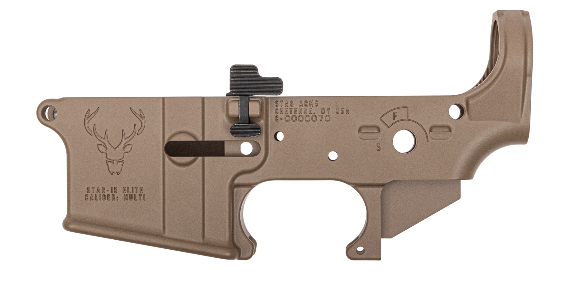 Stag Arms AR15 Elite Ambi Stripped Lowers Receiver, FDE - Stag Arms
