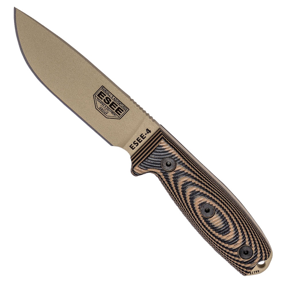 Esee Esee Knives ESEE-4 desert tan blade, coyote/black G-10 3D handle, black sheath