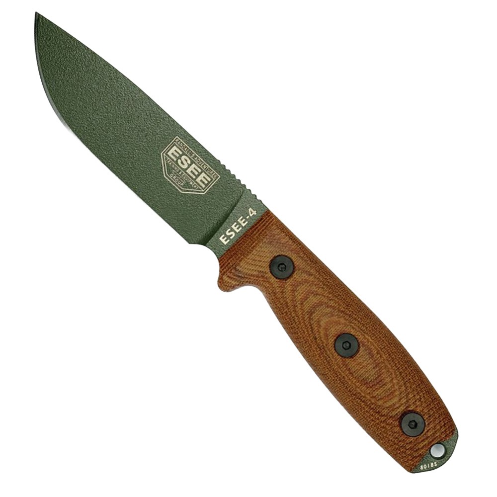 Esee Esee Knives ESEE-4 OD green blade, natural canvas micarta 3D handle, black sheath