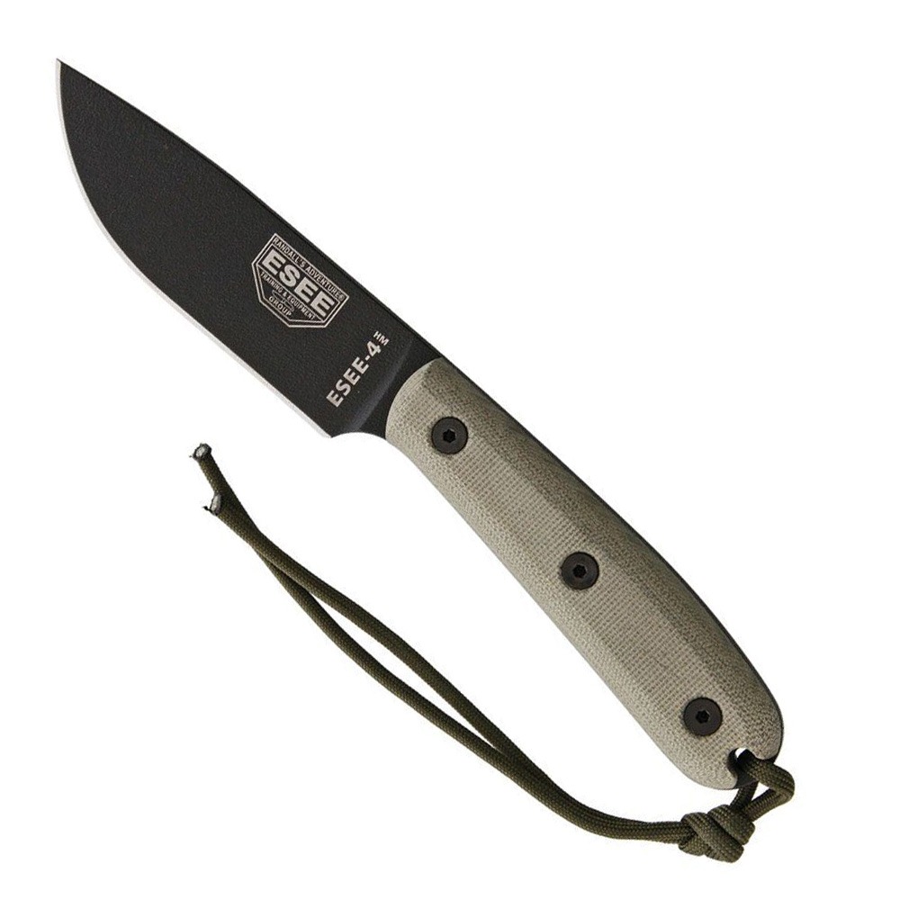Esee Esee Knives ESEE-4, Plain Edge With Modified Handle, Brown Leather Sheath