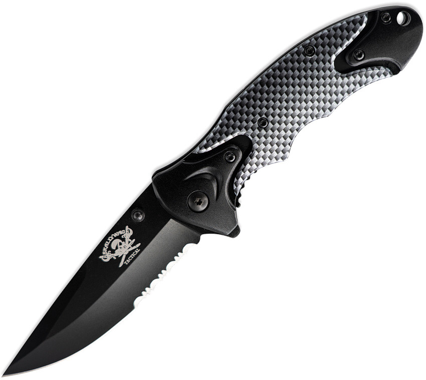 Skallywag Tactical Orca Drop Point Folding Knife, Black - Toor Knives