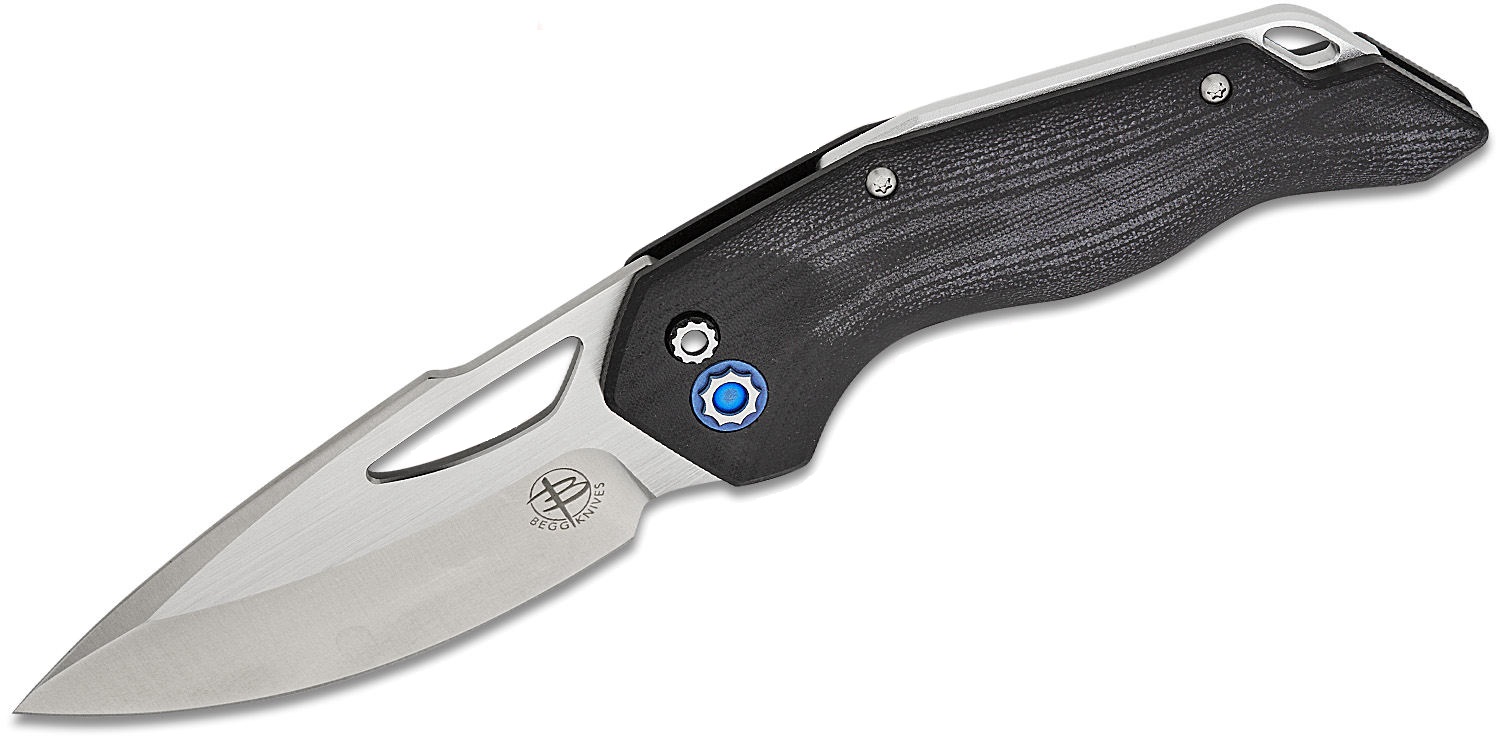 Begg Knives Steelcraft Galaxy Folding Harpoon Drop Point Knife, Black - BG058 - Begg Knives
