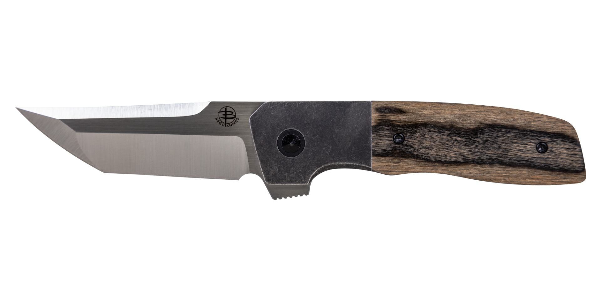 Begg Knives Seishin Folding Tanto Knife, Birchwood - BG054 - Begg Knives