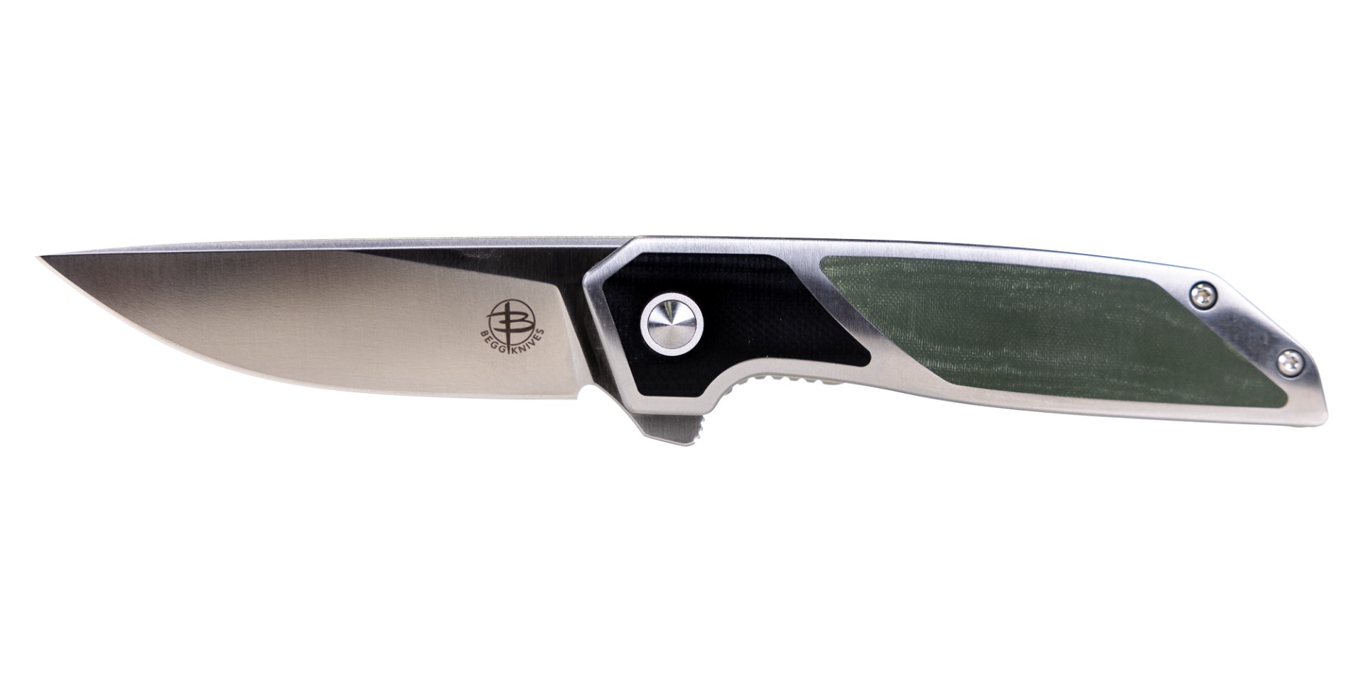 Begg Knives Diamici Folding Drop Point Knife, Green - BG014 - Begg Knives