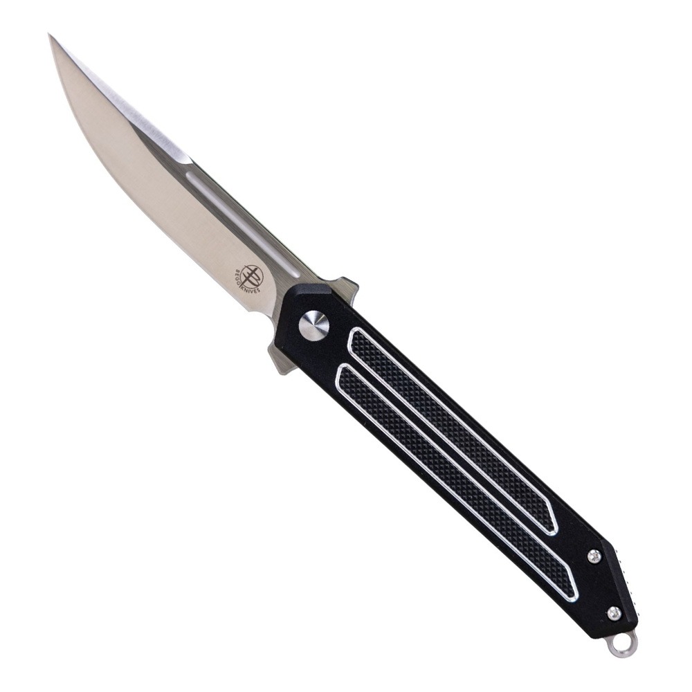 Begg Knives Kwaiken Folding Drop Point Knife, Black - BG016