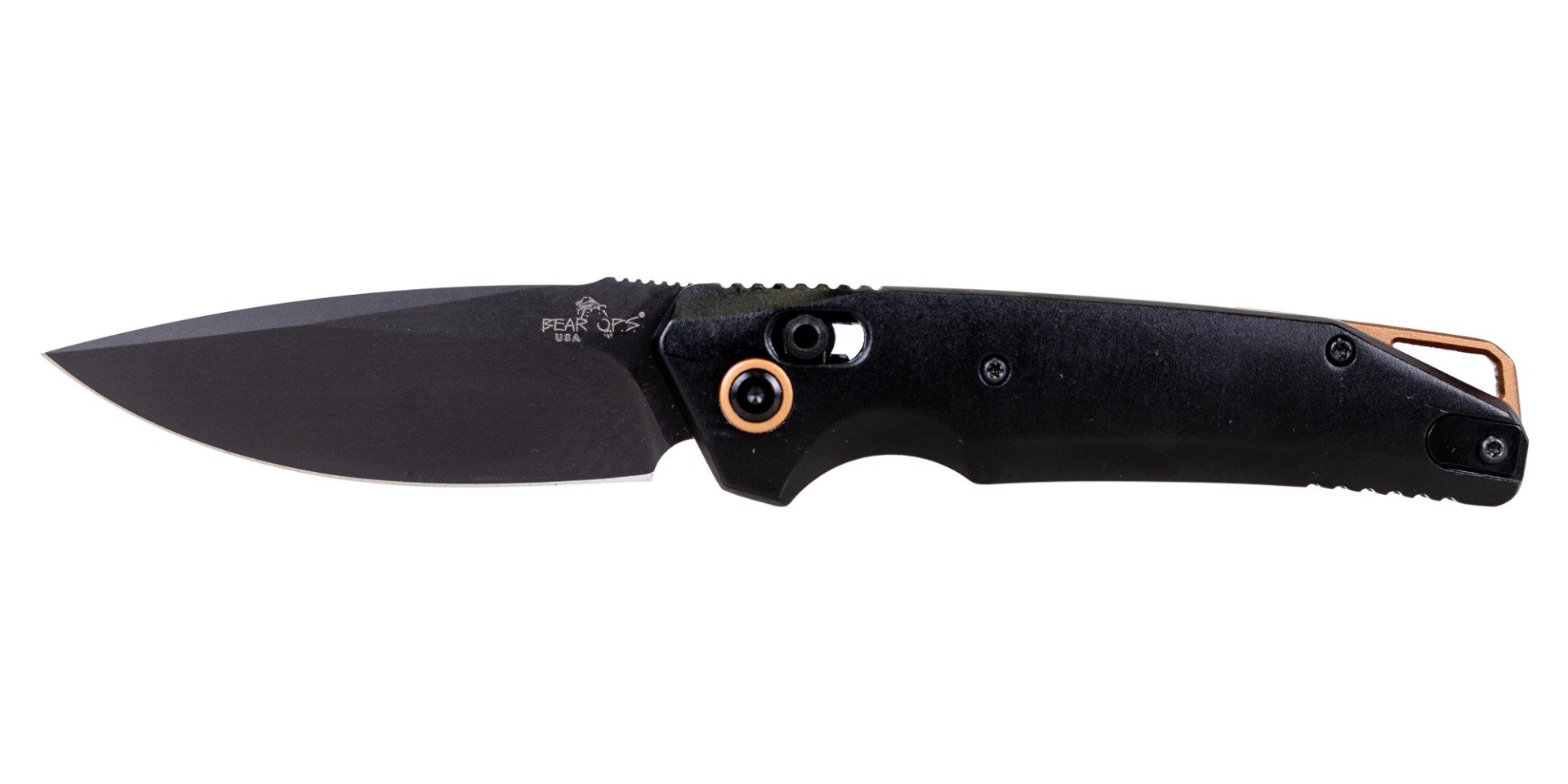 Bear & Son KATAKT II Aluminum Slide Lock Auto, Black and Copper - AC-2100-ALBK-B