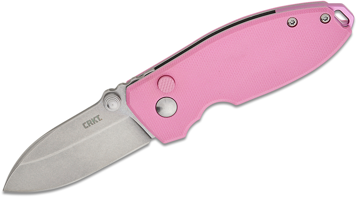 CRKT Squid Button Lock Folding Knife Drop Point, Rose - Crkt