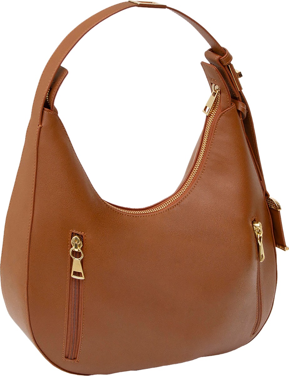 Bulldog Cases Hobo Style Shoulder Bag Polyurethane, Cognac - Bulldog Cases