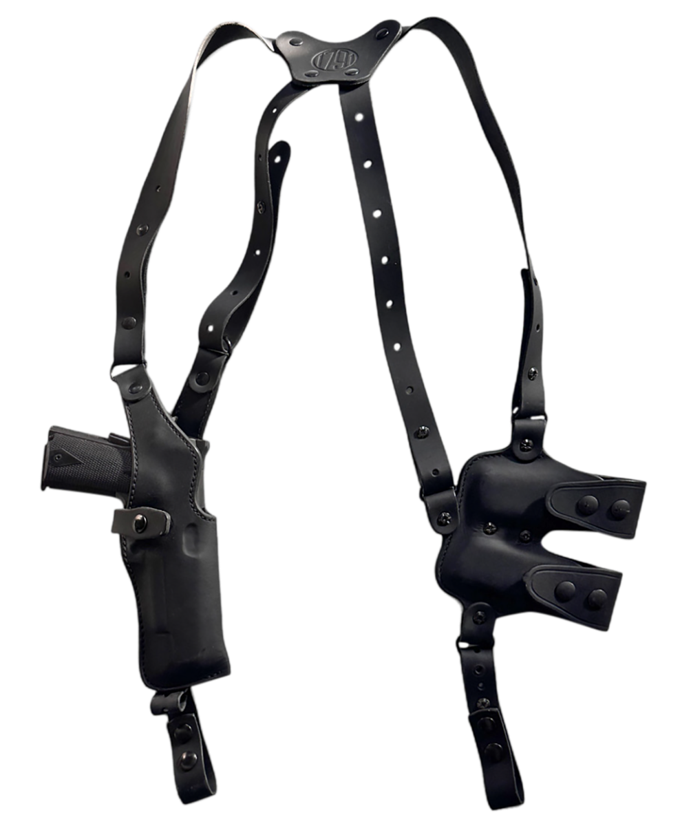 1791 Gunleather Nakatomi Special Glock G17 Shoulder Vertical Holster Right Steerhide Leather, Stealth Black