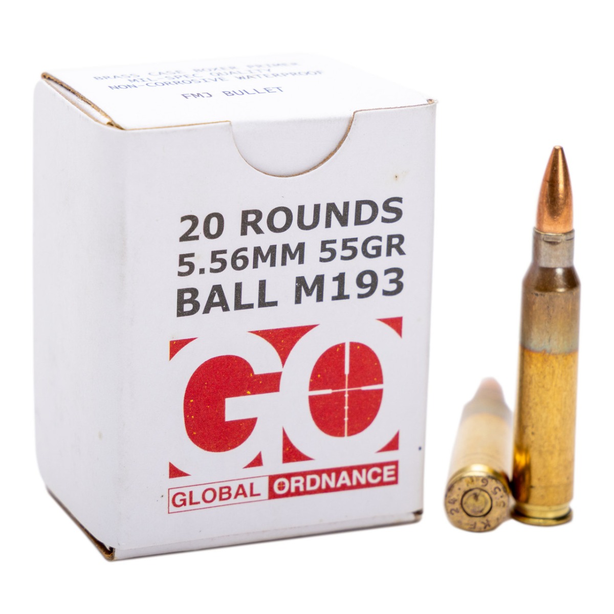 Global Ordnance 5.56x45mm 55 gr FMJ 20rds - Global Ordnance