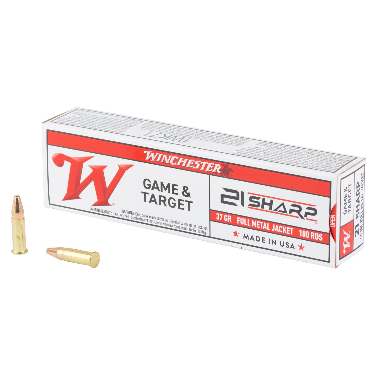 Winchester Winchester Ammunition USA .21 Sharp 37 gr FMJ 100rds