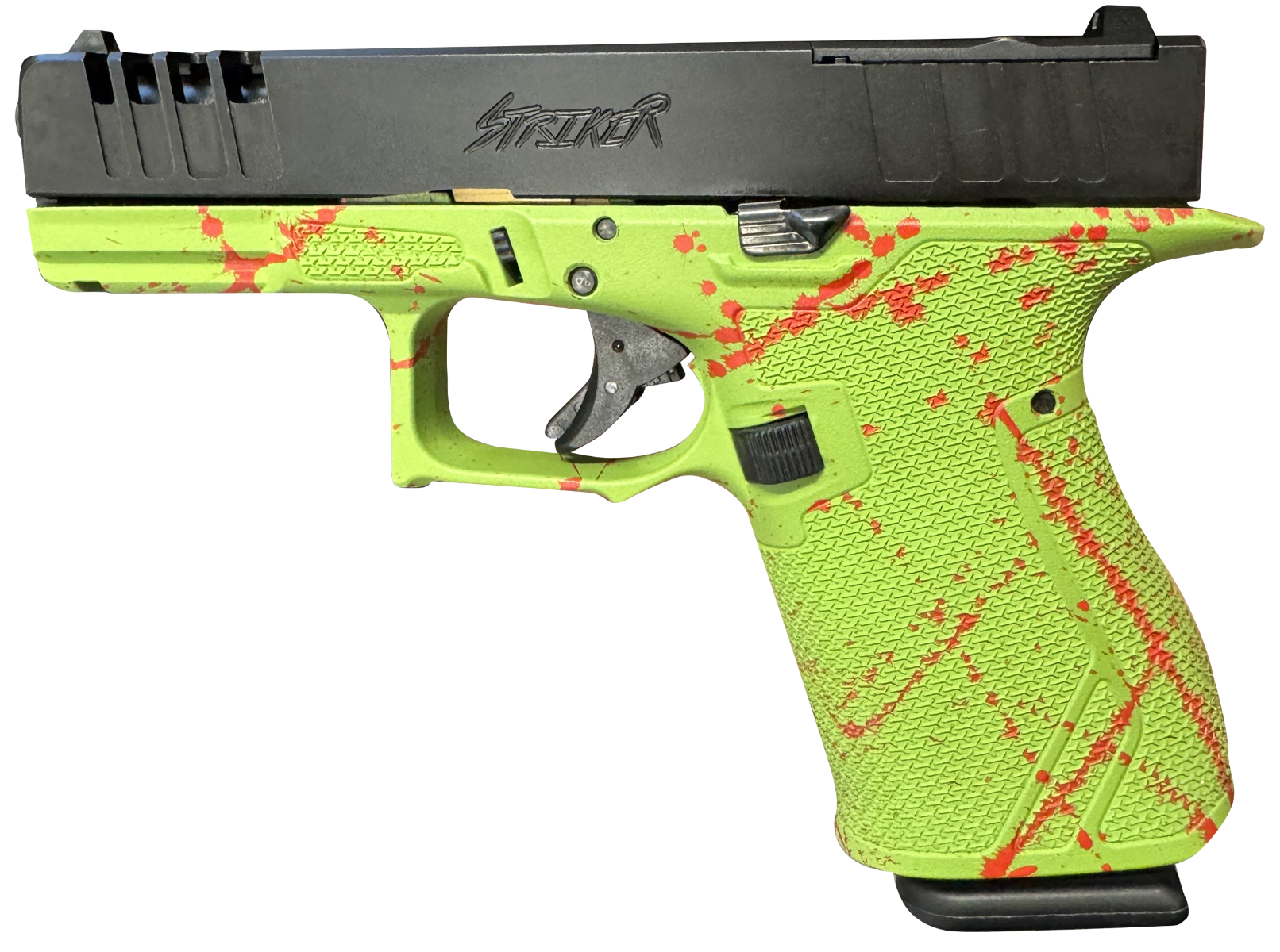 Great Lakes 9mm 4" 15rds, Zombie Splatter Green - Great Lakes