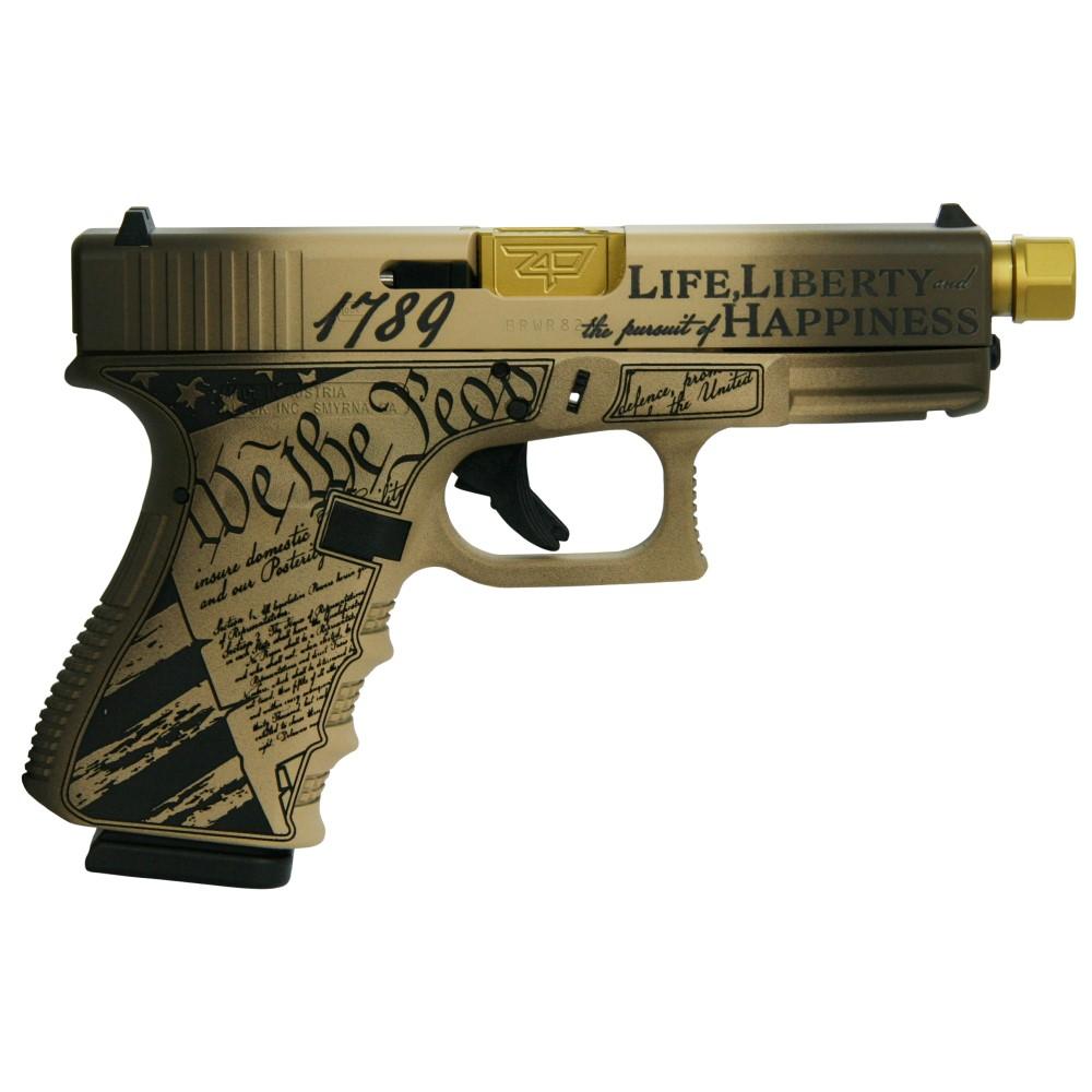 Glock G19 Gen3 Custom Constitution Compact 9mm 4.60" 15rds, Flat Dark Earth/Black - Glock