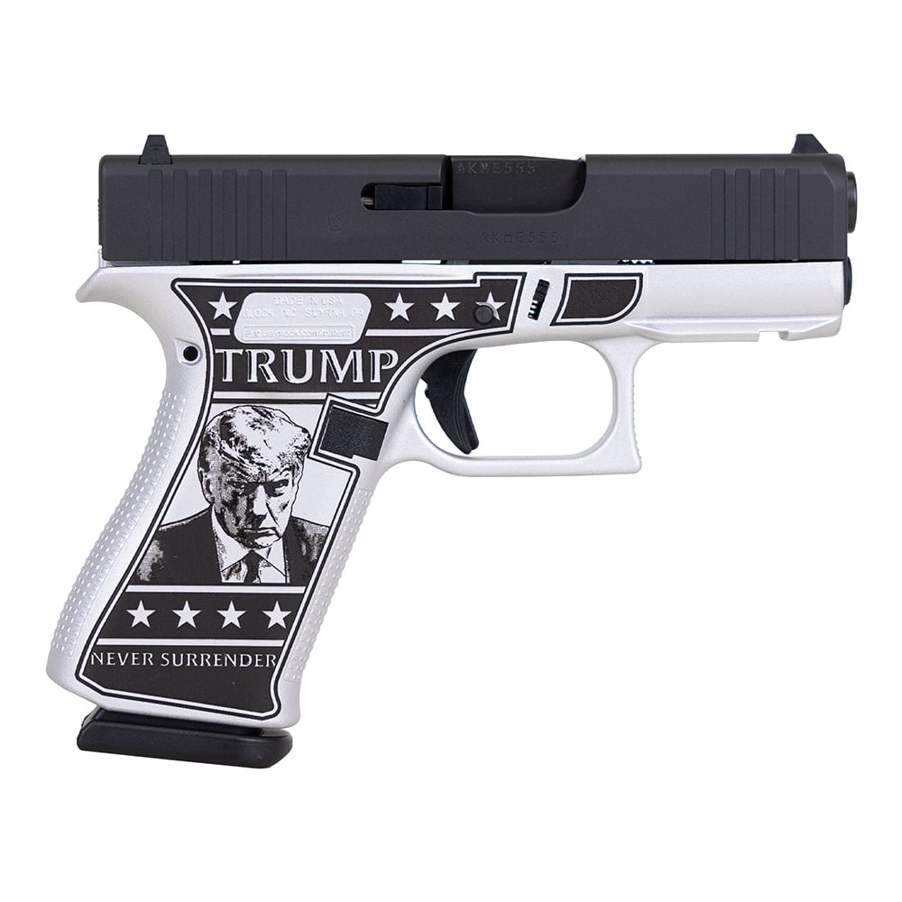 Glock G43X Custom Trump Mug Shot Subcompact 9mm 3.41" 10rds, Satin - Glock