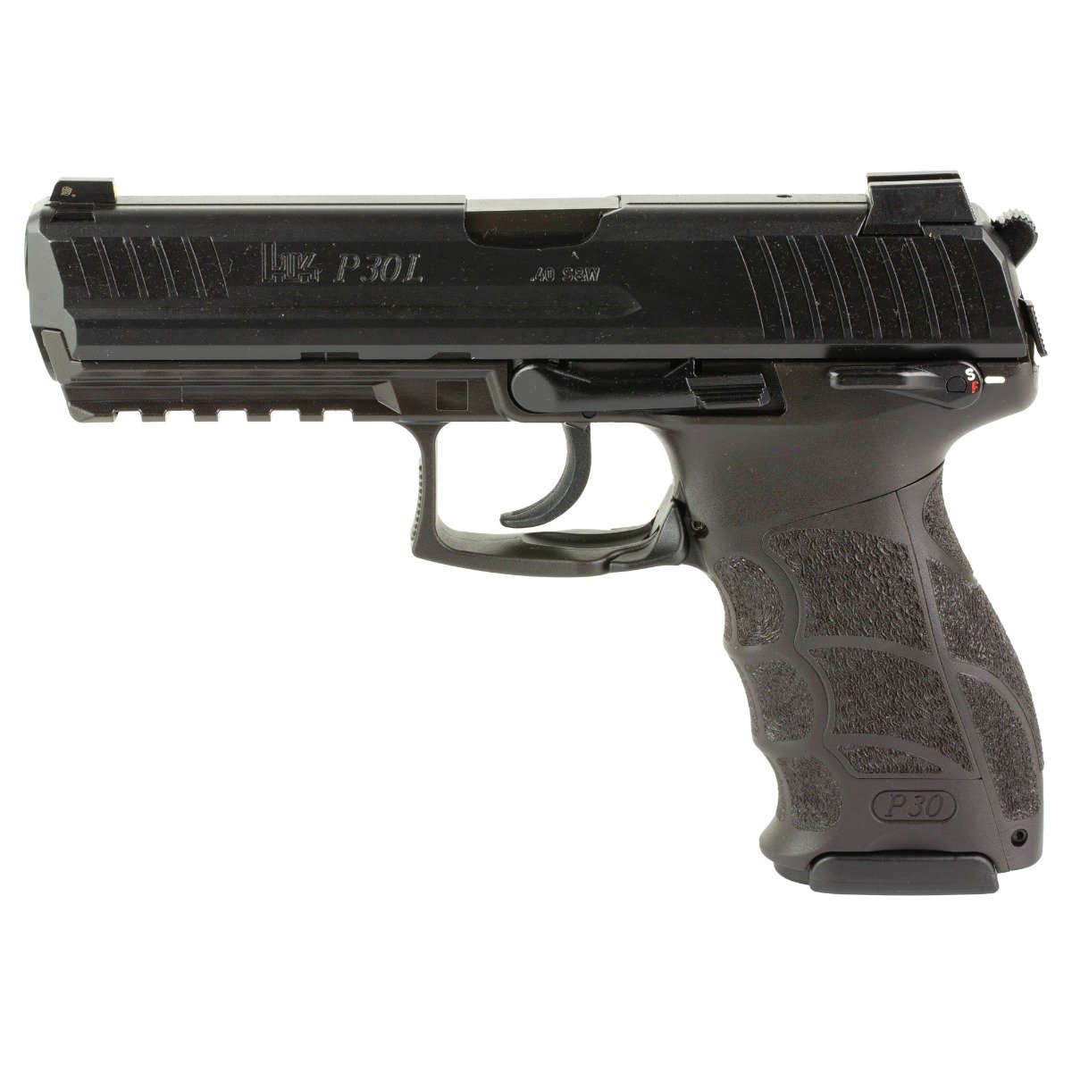 H&K P30LS V3 .40 S&W 4.45" 13rds, Black, Night Sights, Manual Safety - 81001095 - H&K