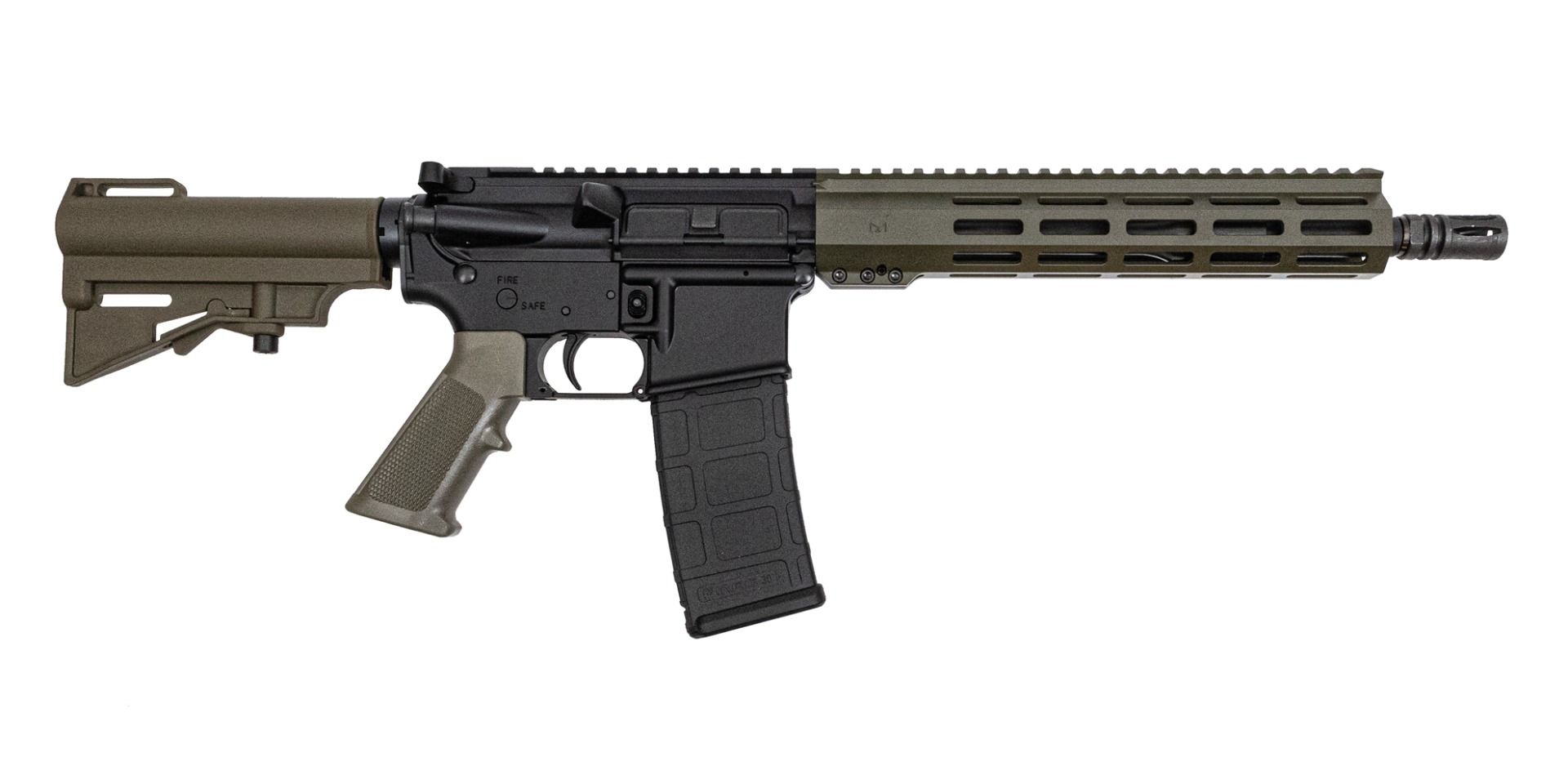 PSA 11.5" 5.56 NATO 1/7 Nitride 10.5" Hex M-Lok Classic HAR-15 Pistol, ODG - Palmetto State Armory