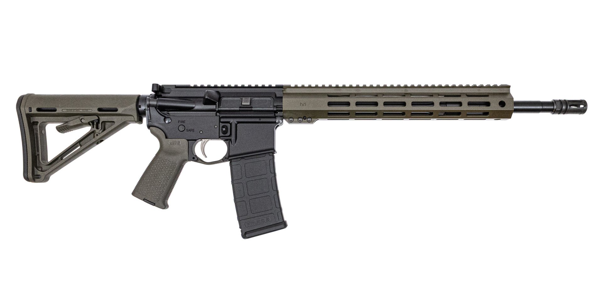 PSA 16" Mid-Length 5.56 NATO 1/7 Nitride 13" Lightweight Hex M-Lok MOE EPT Stealth Rifle, ODG - Palmetto State Armory