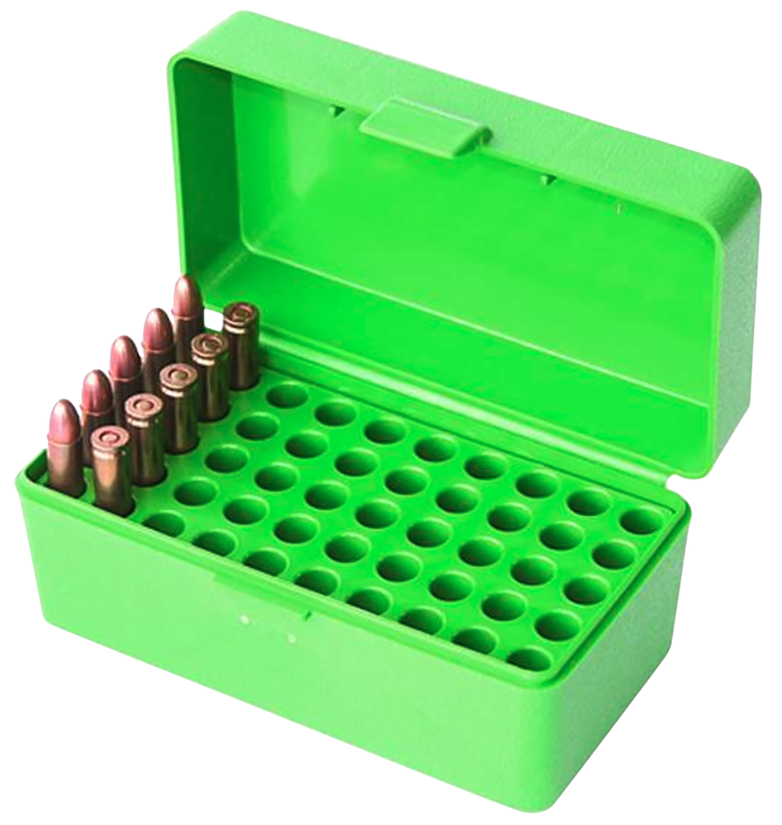 MTM Case Gard .22 Hornet Flip-Top Ammo Box, 50rds Green