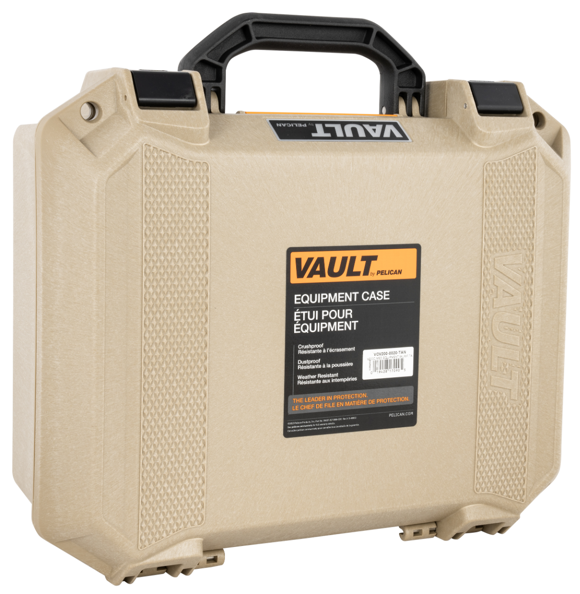 Pelican V200C Vault 15.41" x 13.08" x 6.16" Medium Equipment Case w/Foam, Flat Dark Earth - Pelican
