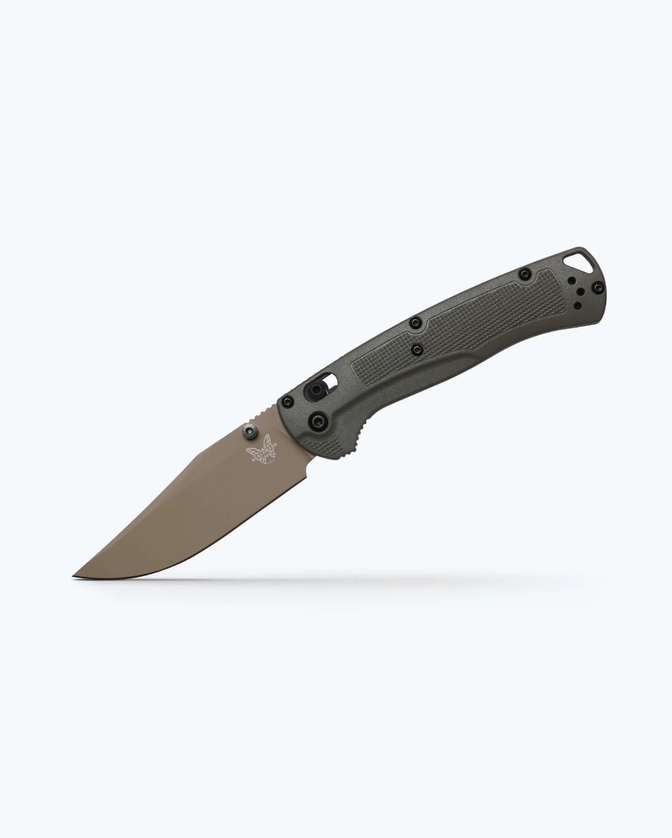 Benchmade Taggedout Clip Point Folding Knife, Deep Olive - 15536TN-02 - Benchmade