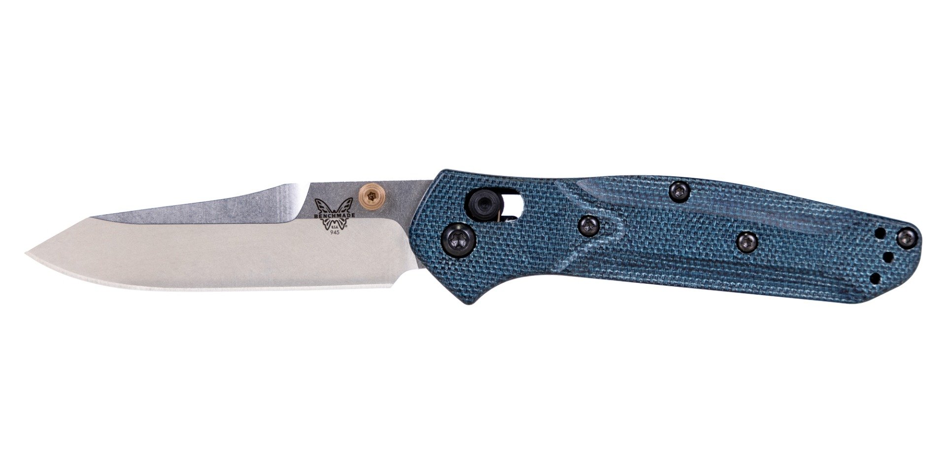 Benchmade Mini Osborne Reverse Tanto Folding Knife, Denim Micarta - 945-04