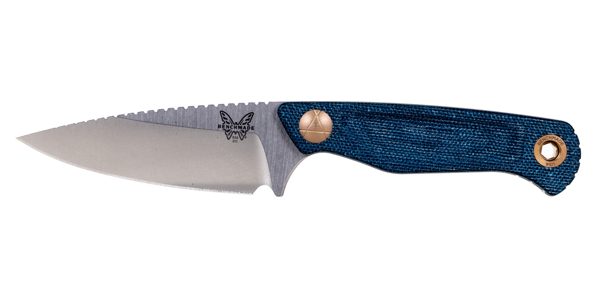 Benchmade Dacian Spear Point Fixed Blade Knife, Denim Micarta - 203-04 - Benchmade