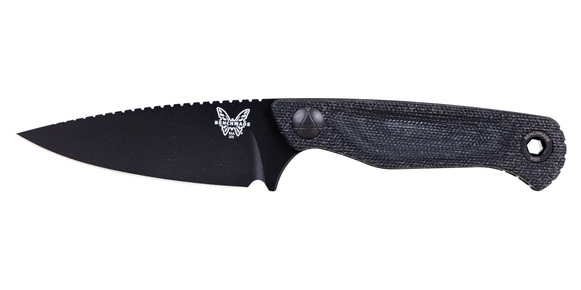 Benchmade Dacian Spear Point Fixed Blade Knife, Black - 203BK-02 - Benchmade