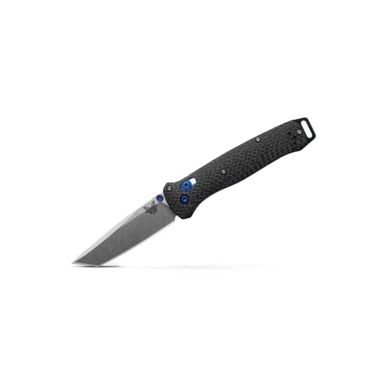 Benchmade Bailout Folding Drop Point Knife, Carbon Fiber/Crater Blue - 537-09 - Benchmade