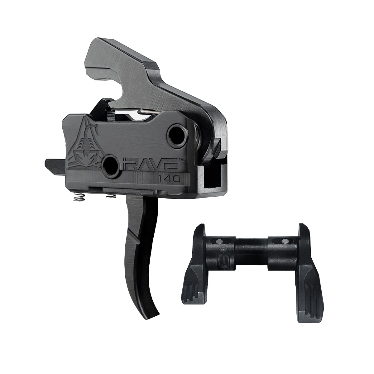 Rise Armament RAVE 140 3.5 lb Curved Super Sporting Trigger Single-Stage Drop-In, Black - Rise Armament