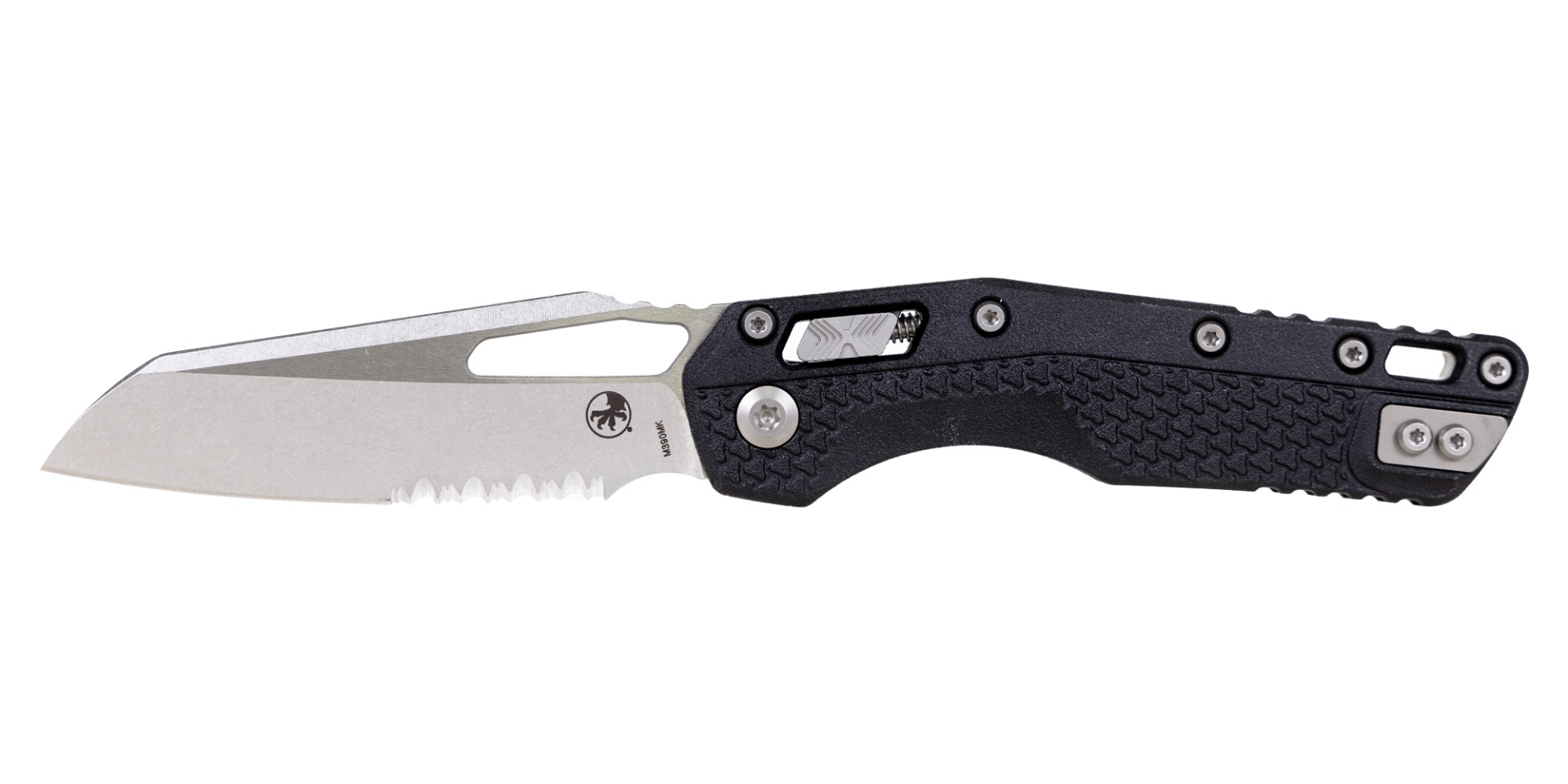 MICROTECH MSI S/E Tri-Grip Injection Molded Black Stonewash Part Serr - 210T-11PMBK - Microtech Knives