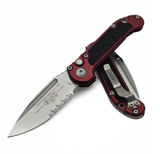 MICROTECH LUDT GEN III S/E STONEWASH PART SERRATE MERLOT - 1135-11MR - Microtech Knives