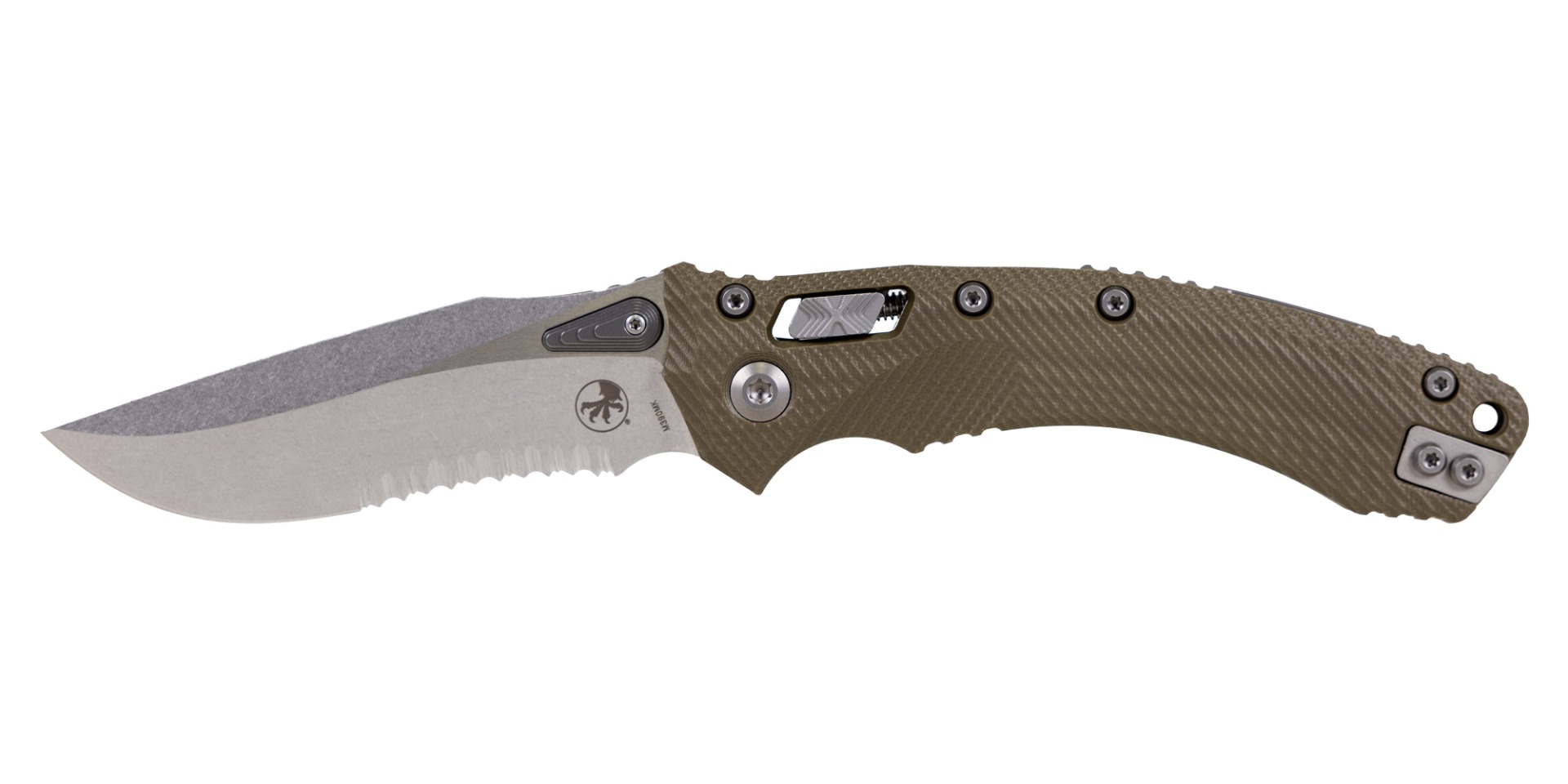 MICROTECH AMPHIBIAN RAM-LOK STW PART SERR FLUTED OLIVE DRAB G10 - 137RL-11FLGTOD - Microtech Knives