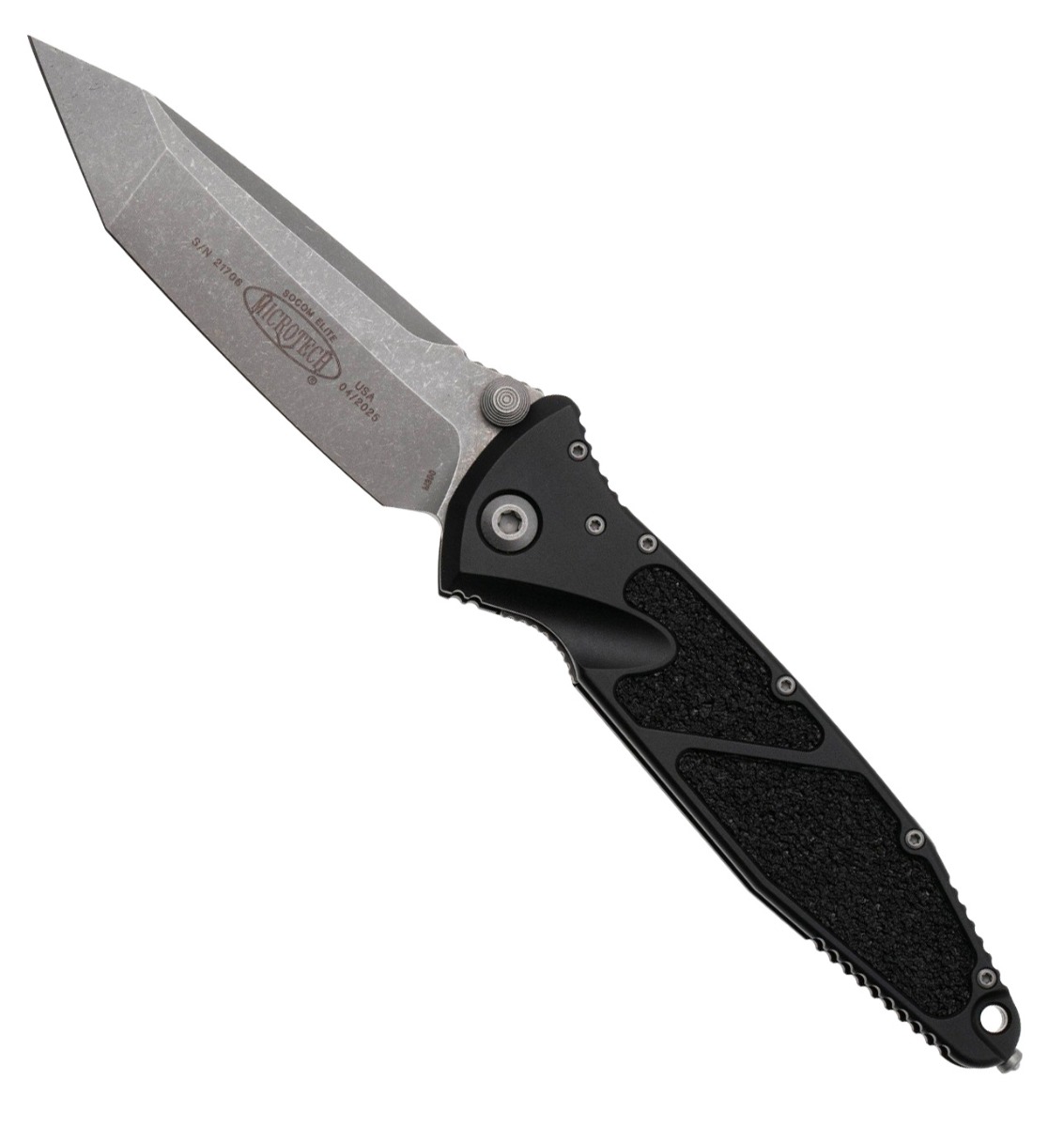 Microtech Socom Elite T/E-M Apocalyptic Folding Tanto Knife, Black - 161-10AP