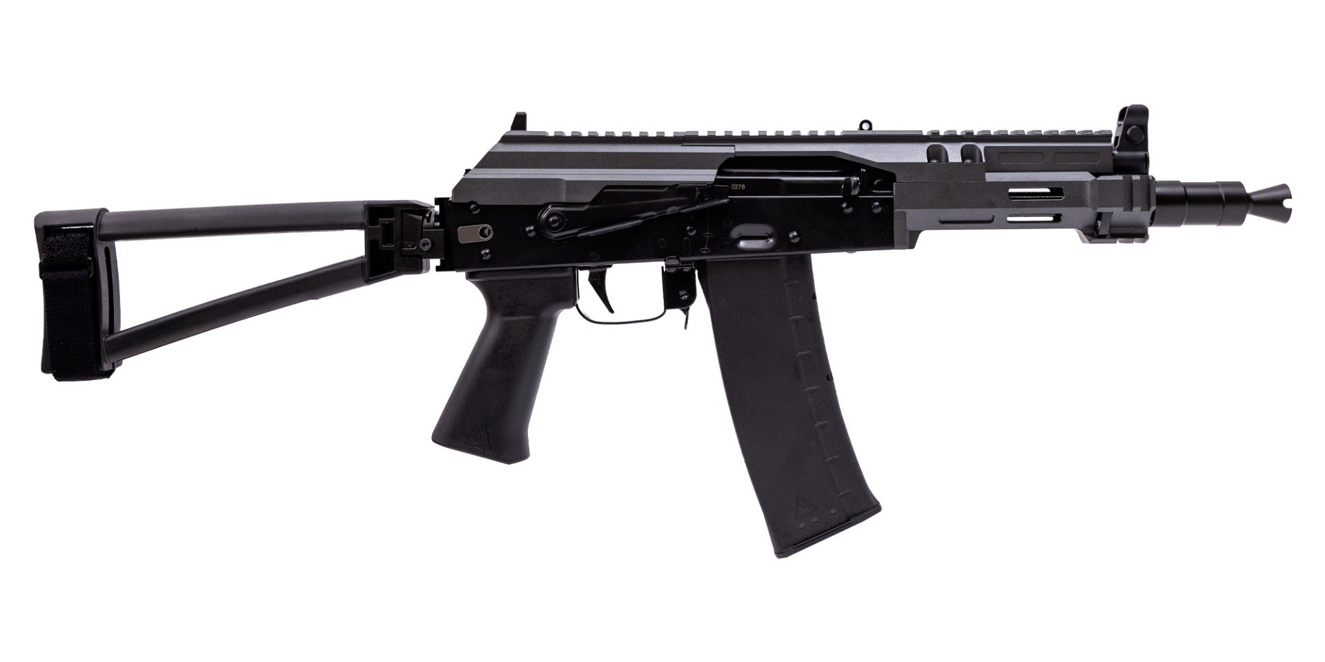 Soviet Arms 5.45 Krink Triangle Side Fold Pistol, MK3 Krink Chassis Carbon Gray, ALG, SA Grip - Palmetto State Armory